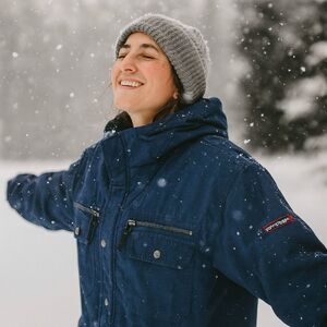 NORTHPEAK Winter Jacket XL Navy Blue Hood Pockets WARM